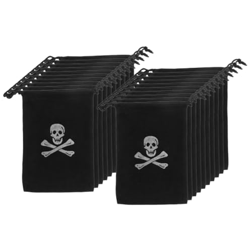 ULTECHNOVO 20 Stück Piraten Kordelzugbeutel für Halloween Kindergeburtstage Wiederverwendbare Aufbewahrungstaschen für Süßigkeiten und Münzen Kreatives Design von ULTECHNOVO