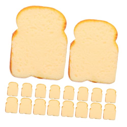 ULTECHNOVO 20 Stück Simuliertes Lebensmittelhandwerk Künstliches Brot Zur Dekoration Toastbrot-partydekorationen Falscher Toast Brotmodell Simulierte Brotverzierungen Kunstbrot PVC Gelb von ULTECHNOVO