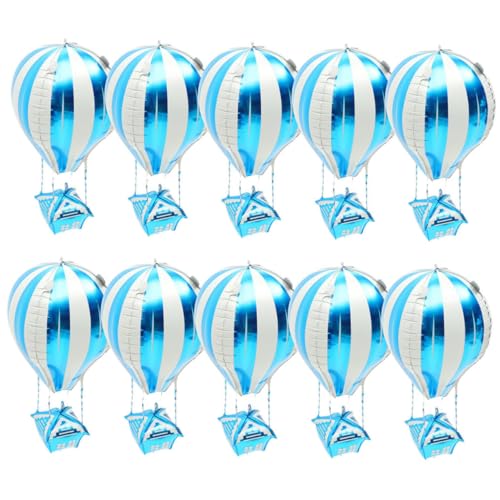 ULTECHNOVO 20 Stück Teiliges Aluminium Folienballons Heißluftballon Form Partydekoration für Geburtstag Hochzeit Valentinstag Kinderfeier Blaue Ballons für Festliche Anlässe von ULTECHNOVO