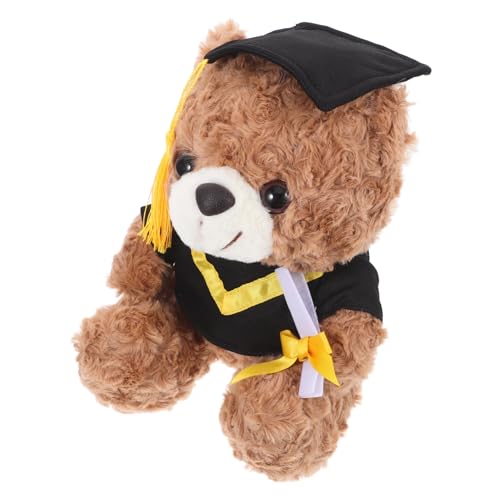 ULTECHNOVO 2025 Abschlussbärenpuppe Blumenbärendekoration Kuscheltier Abschluss Bär Abschluss-stofftier Party-andenken Glückwunsch-partybär Abschlussfeier-souvenir Partygeschenk Plüsch Yellow von ULTECHNOVO