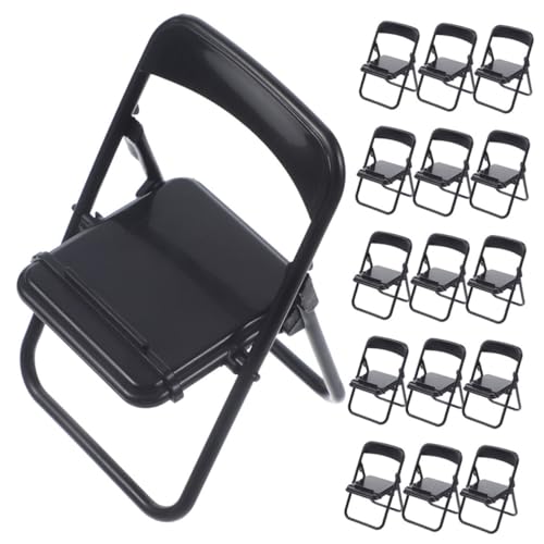 ULTECHNOVO 25 Stück Teiliges Miniatur Klappstuhl Faltbare Puppenhaus Möbel Tragbare Mini Stühle für Smartphone Halterung Platzsparend Robust für DIY Bastel und Dekorationszwecke von ULTECHNOVO