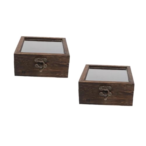 ULTECHNOVO 2Er-Box Kästchen mit Insektenproben Pin-Anzeige Schattenboxen zum Selbermachen gepresste Blumenpräsentation Probenanzeige Pin Vitrine Rock-Vitrine Holz Light Brown von ULTECHNOVO