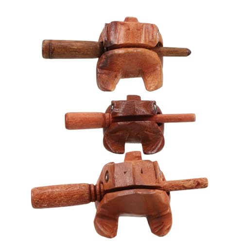 ULTECHNOVO 3 Stück Glücksfrosch Aus Holz Holzfrosch Musikinstrument Bürozubehör Schreibtischaccessoires Für Frauen Schreibtischaccessoires Für Männer Office Desk Decor Schlaginstrument von ULTECHNOVO