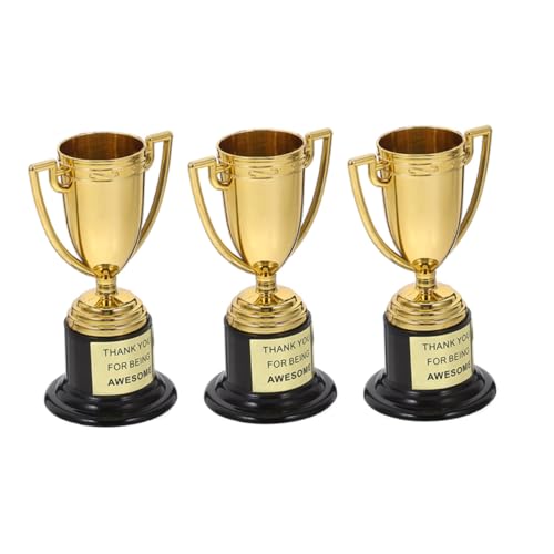 ULTECHNOVO 3 Stück Kleine Trophäe Schmuckstücke Belohnung Für Kindersportwettkämpfe Trophäen Vergeben Große Trophäe Zappelspielzeug Masse Preise Für Erwachsene Golden Plastik Wiederverwendbar von ULTECHNOVO