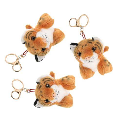 ULTECHNOVO 3 Stück Plüsch Tiger Schlüsselanhänger Weiche Tiger Tier Anhänger Niedliches Taschen und Rucksack Accessoire Langlebig Farbbeständig als Shower oder Party von ULTECHNOVO