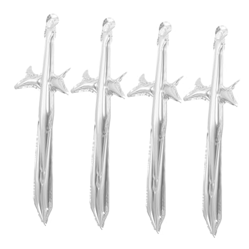 ULTECHNOVO 4 Stück Aufblasbare Piratenschwerter Lustiges Cosplay für Requisiten für Piraten Mottopartys Halloween Geburtstagsfeiern Aluminiumfolie Design Leicht Handlich von ULTECHNOVO