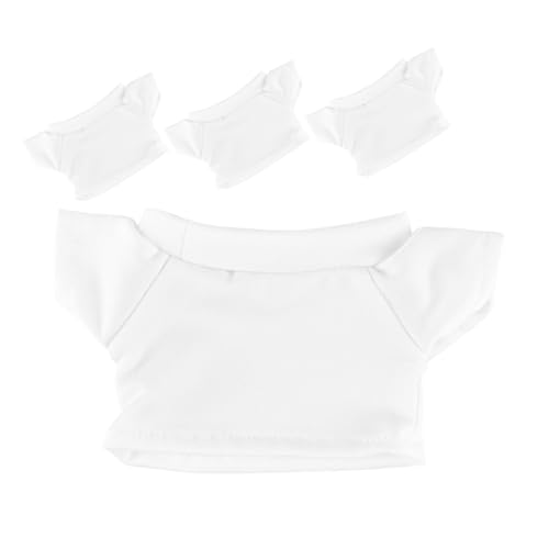 ULTECHNOVO 4 Stück Bärt-Shirt Puppenkleidung Kleidung Für Stofftiere Bekleidungszubehör Für Stofftiere Stofftierkleidung Stofftiere Zubehör Plüschtierkleidung Bärenshirt Baumwolle Weiß von ULTECHNOVO