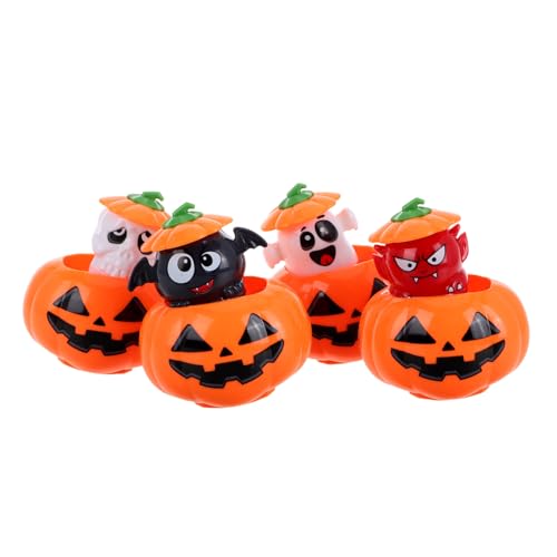 ULTECHNOVO 4 Stück Halloween Aufziehspielzeug Set mit Mini Kürbisfiguren für Partygeschenk und Belohnung für Unterricht von ULTECHNOVO