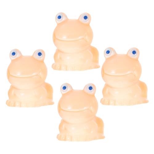 ULTECHNOVO 4 Stück Harz Frösche Leuchtende Froschfiguren für Garten Dekoration Niedliche Tierfiguren Puppenhäuser und Kreative Bastelprojekte von ULTECHNOVO