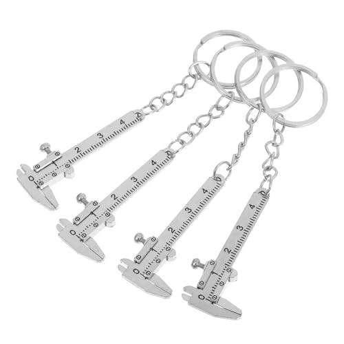 ULTECHNOVO 4 Stück Messschieber Schlüsselanhänger Taschenlehre Mini-messschieber-schlüsselanhänger Schlüsselbund-werkzeuge Mini-bremssattel Rostfreier Stahl Silver von ULTECHNOVO