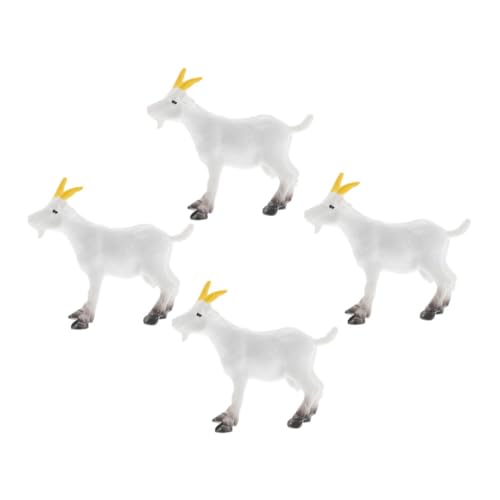 ULTECHNOVO 4 Stück Mini Schaf Figuren Realistische Schafe Deko für Garten Büro und Mikrolandschaften PVC Miniatur Schaf Statue für Kreative Szenen und Bastelprojekte von ULTECHNOVO