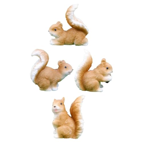 ULTECHNOVO 4 Stück Miniaturskulpturen mit Squirrel Figuren Harz Ornamente für Mikro Landschaftsdekoration und Bonsai Garten für und Außendekoration ULTECHNOVO 4 Stück Miniaturskulpturen mit Squirrel Figuren Harz Ornamente für Mikro Landschaftsdekoration und Bonsai Garten für und Außendekoration von ULTECHNOVO