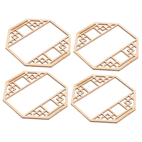 ULTECHNOVO 4 Stück Modellmaterial Bauen Puppenhaus Miniaturzubehör Miniaturmöbel Für Dollhouse Puppenhaustür Puppenstubenmöbel Dekorative Holzpanel Minitür Puppenhausfenster Hölzern Beige von ULTECHNOVO