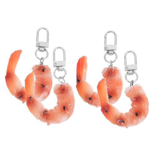 ULTECHNOVO 4 Stück Teiliges Realistische Shrimp Schlüsselanhänger Garnelen Modell Charms für Schlüssel Taschen und Rucksäcke Kreative Dekoration für Partys und ULTECHNOVO 4 Stück Teiliges Realistische Shrimp Schlüsselanhänger Garnelen Modell Charms für Schlüssel Taschen und Rucksäcke Kreative Dekoration für Partys und von ULTECHNOVO