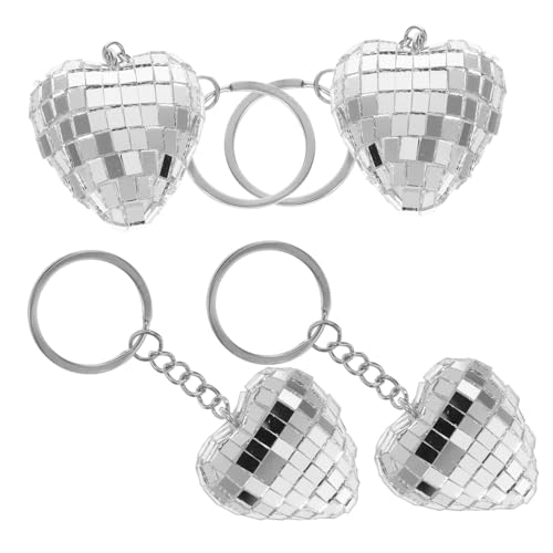 ULTECHNOVO 4Stücke Herzförmiger Disco Kugel Schlüsselanhänger Silberne Dekoration für Taschen Rucksäcke und Accessoires für Partys Hochzeiten und Besondere Anlässe ULTECHNOVO 4Stücke Herzförmiger Disco Kugel Schlüsselanhänger Silberne Dekoration für Taschen Rucksäcke und Accessoires für Partys Hochzeiten und Besondere Anlässe von ULTECHNOVO