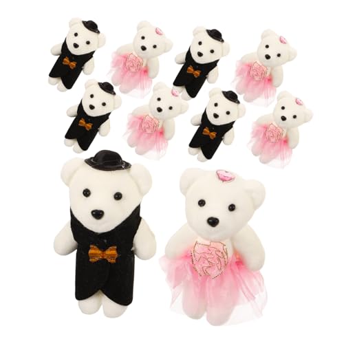 ULTECHNOVO 5 Paare Mini Kuscheltiere Braut und Bräutigam Bären Stofftiere für Hochzeit Jahrestag Valentinstag Niedliche Cartoon Bären aus Leichtem Schaumstoff Dekorativ für Schlafzimmer und ULTECHNOVO 5 Paare Mini Kuscheltiere Braut und Bräutigam Bären Stofftiere für Hochzeit Jahrestag Valentinstag Niedliche Cartoon Bären aus Leichtem Schaumstoff Dekorativ für Schlafzimmer und von ULTECHNOVO
