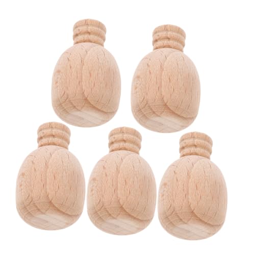 ULTECHNOVO 5 Stück Teiliges Kleine Holz Weinflaschen für DIY Bastelprojekte Stabile Holzflaschen zum Bemalen und Dekorieren Kreative Weinflaschen als Party Deko Robust und Glatt von ULTECHNOVO