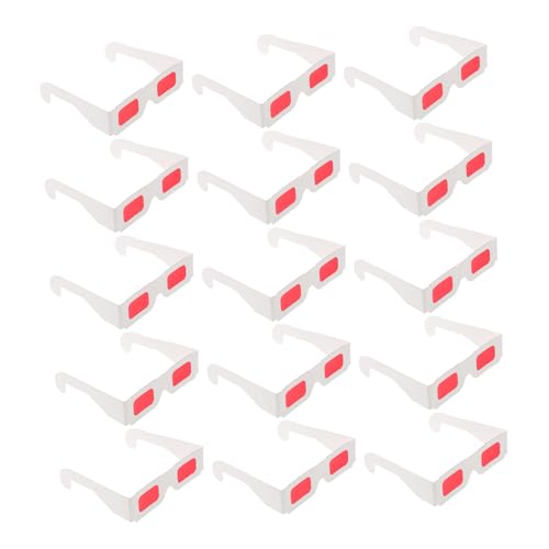ULTECHNOVO 50 Stück 3D Brillen für Kinder Rote Papierbrillen Party und Filmbrillen Valentinstagsgeschenke Ergonomisches Design Langlebig von ULTECHNOVO