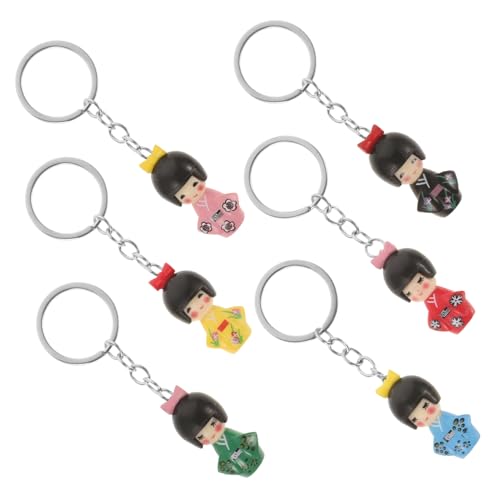 ULTECHNOVO 6 Stück Kawaii Kimono Puppen Schlüsselanhänger Farbenfrohe Japanische Figur Anhänger für Taschen Rucksäcke Dekorative Schlüsselringe mit Vielseitigem Einsatz für von ULTECHNOVO