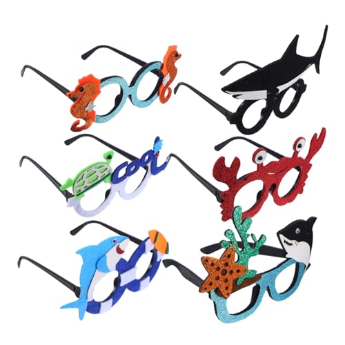 ULTECHNOVO 6 Stück Meeres Tier Brillen für Leichte Bunte Unterwasser Party Accessoires mit Hai Schildkröten und Motiven für Strand und Geburtstagsfeiern ULTECHNOVO 6 Stück Meeres Tier Brillen für Leichte Bunte Unterwasser Party Accessoires mit Hai Schildkröten und Motiven für Strand und Geburtstagsfeiern von ULTECHNOVO