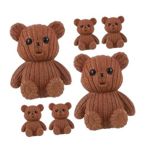 ULTECHNOVO 6 Stück Teddybären -Ornamente Bär Figur Miniatur-Bärenfiguren Minibär Mini -Figur süße Tierfigur kleine Bären PVC ULTECHNOVO 6 Stück Teddybären -Ornamente Bär Figur Miniatur-Bärenfiguren Minibär Mini -Figur süße Tierfigur kleine Bären PVC von ULTECHNOVO