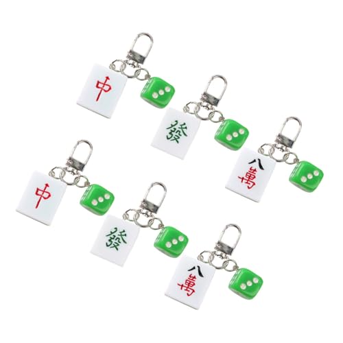 ULTECHNOVO 6 Stück Teiliges Mahjong Schlüsselanhänger aus Hochwertigem Harz Kreative Feng Shui Dekoration Tragbar für Mahjong Spiele Glücksbringer für Geldbörsen und Rucksäcke ULTECHNOVO 6 Stück Teiliges Mahjong Schlüsselanhänger aus Hochwertigem Harz Kreative Feng Shui Dekoration Tragbar für Mahjong Spiele Glücksbringer für Geldbörsen und Rucksäcke von ULTECHNOVO