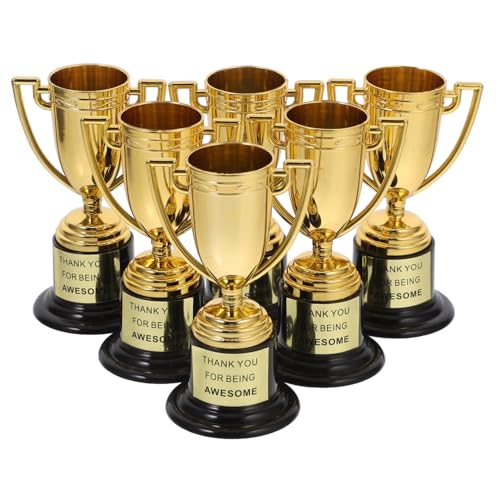 ULTECHNOVO 6 Stück kleine Trophäe Trophäenbecher aus Plastik goldene trophäen aus kunststoff Trophäen für Trophäenpreis Mini-Sporttrophäen Preistrophäen aus Kunststoff Wiederverwendbar von ULTECHNOVO
