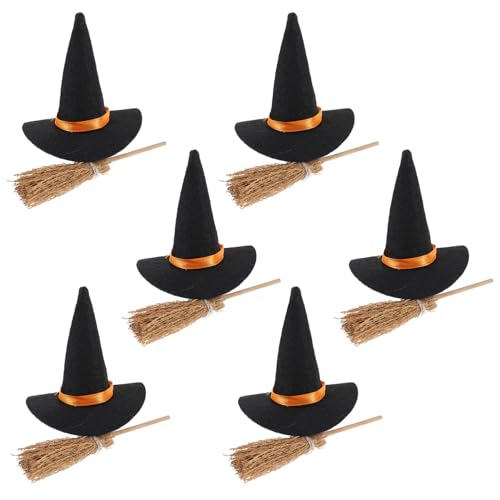 ULTECHNOVO 6Satz Mini Hexenhüte und Besen für DIY Halloween Dekoration Kreative Bastelsets für Partys Cosplay für Festliche ULTECHNOVO 6Satz Mini Hexenhüte und Besen für DIY Halloween Dekoration Kreative Bastelsets für Partys Cosplay für Festliche von ULTECHNOVO