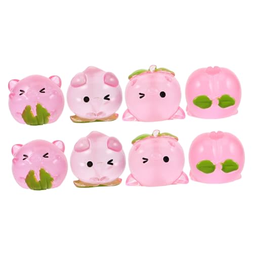 ULTECHNOVO 8 Stück Mikro-Landschaftsverzierung Schwein Tee Haustier Miniaturtiere zum Basteln Schwein-Statue Feengartenfiguren kleine Figuren von Nutztieren Schweinfigur Harz Rosa von ULTECHNOVO