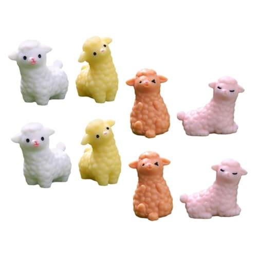 ULTECHNOVO 8 Stück Mini Alpaka Figuren Niedliche Resin Tiere für Mikro Landschaftsdekoration für Garten Puppenhaus und Kreative Dekoideen von ULTECHNOVO