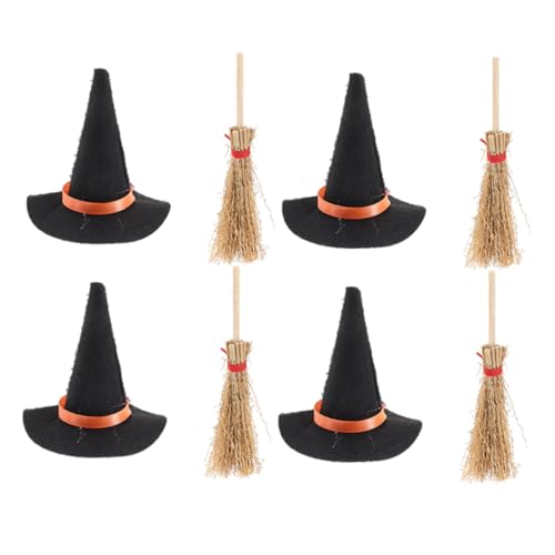 ULTECHNOVO 8 Stück Miniatur Hexenhut und Besen Set Teiliges Halloween Puppenhaus Zubehör für Kreative DIY Projekte Dekoration für Miniaturhäuser und Partys ULTECHNOVO 8 Stück Miniatur Hexenhut und Besen Set Teiliges Halloween Puppenhaus Zubehör für Kreative DIY Projekte Dekoration für Miniaturhäuser und Partys von ULTECHNOVO
