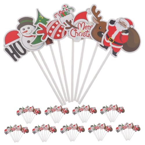 ULTECHNOVO 80 Stück Add-Ons für Weihnachtskuchen weihnachtszahnstocher für vorspeisen Cupcake-Topper für das neue Jahr Schneeflocken-Cupcake-Topper Schneemann-Geburtstagsdekorationen Papier ULTECHNOVO 80 Stück Add-Ons für Weihnachtskuchen weihnachtszahnstocher für vorspeisen Cupcake-Topper für das neue Jahr Schneeflocken-Cupcake-Topper Schneemann-Geburtstagsdekorationen Papier von ULTECHNOVO