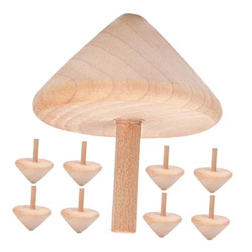 ULTECHNOVO 9 Stück Holzkreisel Handkreisel Kreiselspielzeug Aus Holz Partygeschenke Holzkreisel Zum Bemalen Holzkreisel Zum Bemalen Mini Kreisel Aus Holz Beige von ULTECHNOVO
