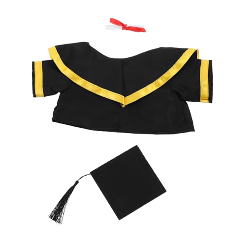 ULTECHNOVO Abschlussbär Outfit Mütze Und Talar Für Plüsch Stofftiere Abschlusshut Kuscheltiere Abschlussmütze Puppe Abschlussmütze Und Talar Nur Talar Stoff Schwarz von ULTECHNOVO