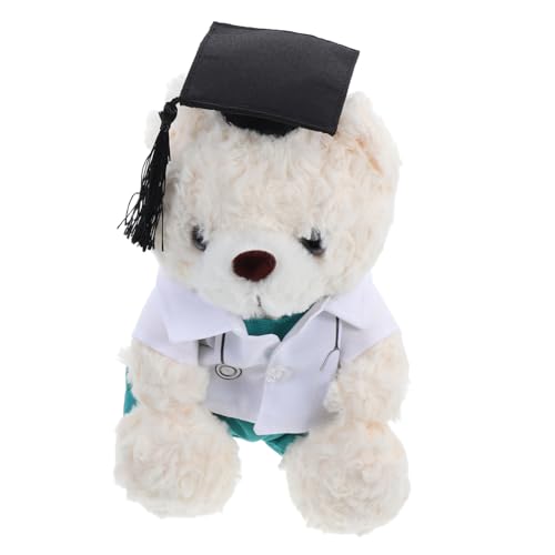 ULTECHNOVO Arzt-bär-puppe Abschlussspielzeug Diplom-puppe Mini-abschlussbär Für Blumenstrauß Abschluss-stofftier Abschlussgeschenk Puppe Doktor Bärenpuppe Junggesellenbär Pp Baumwolle von ULTECHNOVO