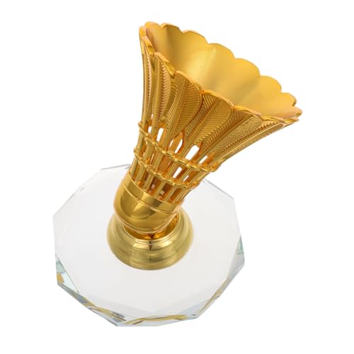 ULTECHNOVO Badminton Statue für Armaturenbrett Goldene Federball Skulptur für Badminton Enthusiasten Stilvolles Auto Innenaccessoire mit Kristallbasis für Fahrzeugdekoration ULTECHNOVO Badminton Statue für Armaturenbrett Goldene Federball Skulptur für Badminton Enthusiasten Stilvolles Auto Innenaccessoire mit Kristallbasis für Fahrzeugdekoration von ULTECHNOVO