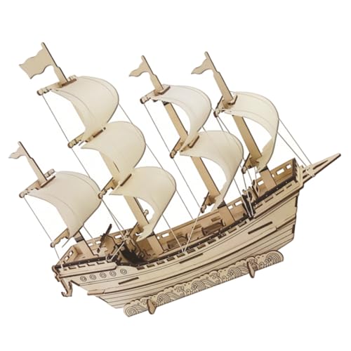 ULTECHNOVO DIY Holz Segelschiff Modellbausatz Puzzle Handgefertigtes Holzpuzzle Segelboot zum Selberbauen Dekoratives Schiffsmodell für Schreibtisch und Bücherregal von ULTECHNOVO