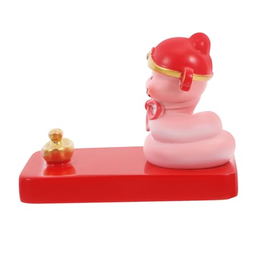 ULTECHNOVO Desktop-Ornamente handyhalterung Büro-Schreibtisch-Zubehör Handy-Tischhalterung Cartoon-Tier-Telefonhalter Schlangenjahr-Figur Schlangen-Jahresdekoration Handyständer Harz von ULTECHNOVO
