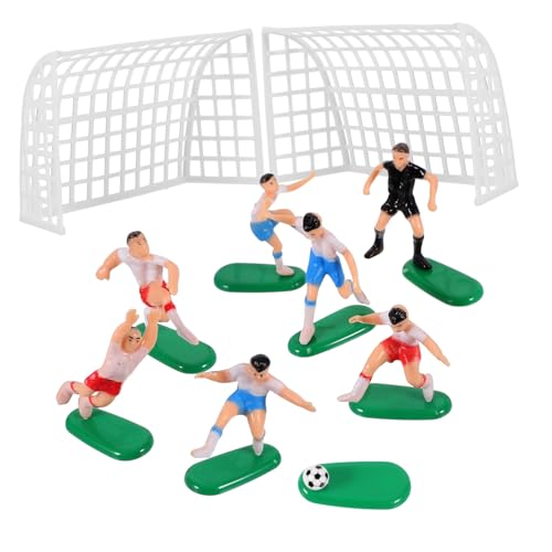 ULTECHNOVO Fußball Team Kuchendeko Teilig mit Spielern Schiedsrichter Kreative Party Dekoration Kompakte Langlebige Fußballspieler Figuren für Geburtstagskuchen und Feier von ULTECHNOVO