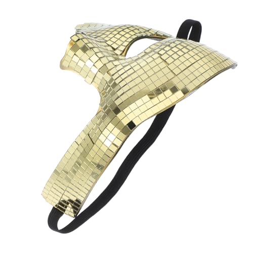 ULTECHNOVO Glänzende Disco Spiegelmaske Gold Halbgesichts Masquerade Cosplay Maske Atmungsaktiv für Halloween Karneval Party Geburtstag Tanzveranstaltungen von ULTECHNOVO