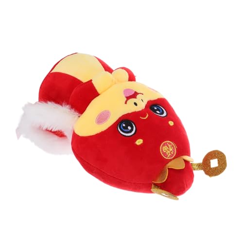 ULTECHNOVO Jahr der Schlangen-Maskottchen-Puppe Schlange plüsch Schlange Süßes Schlangenspielzeug Drgon Dragon Plüschspielzeug Chinesisches Neujahr PP Baumwolle rot von ULTECHNOVO
