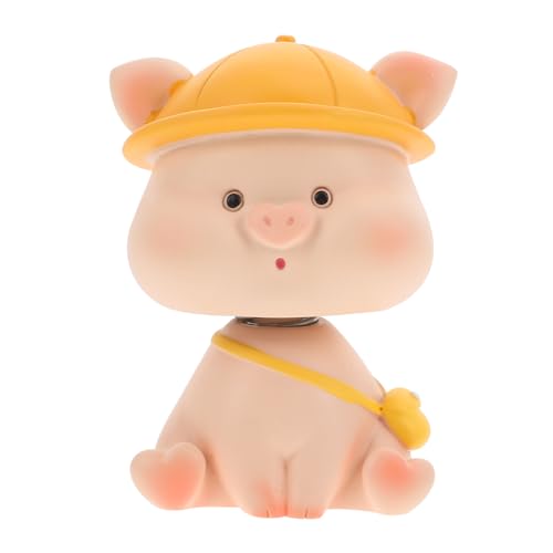ULTECHNOVO Kopfschüttelndeverzierungen Schweineauto Schweinehereise Mini Figur Party Mädchen Sparschwein-Ornamente Cartoon-Innenverzierung Autodekoration Harz von ULTECHNOVO