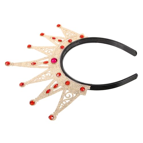 ULTECHNOVO Krone Stirnband Prinzessin Geburtstagsfeier Krone königlich Party-Stirnbänder gefälscht Kostüm Cosplay-Stirnband Krone für die Party Retro -Krone Plastik Golden von ULTECHNOVO
