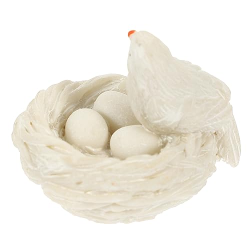 ULTECHNOVO Künstliche Vogel Und Nest-Dekoration Resin Lebensechte Vogelfigur Mit Nest Süßes -szenen-Accessoire Für Puppenhäuser Und Feengärten von ULTECHNOVO