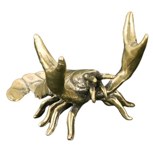 ULTECHNOVO Lobster Statue aus Messing Kreatives Schreibtischornament Langlebiger Stifthalter für Home Office Dekoration Detailreiche Hummer Figur für Stilvolle von ULTECHNOVO
