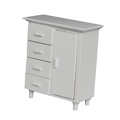 ULTECHNOVO Mini Holzschrank für Puppenhaus Dekoration Maßstab Eleganter Schubladenschrank für Kreative Szenen und Wohnaccessoires von ULTECHNOVO
