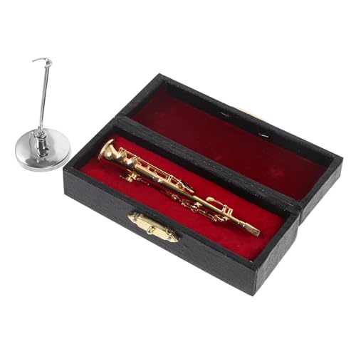 ULTECHNOVO Miniatur Saxophon Dekoration Aus Kupfer Hochwertiges Musikinstrument Modell Für Tisch-Dekoration Für Musikliebhaber Und Miniaturfans Sockel Und Aufbewahrungsbox von ULTECHNOVO
