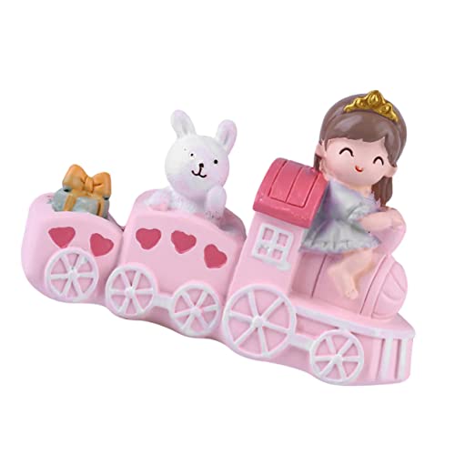 ULTECHNOVO Niedliche Pinke Zug Figur Tortendeko für Mädchen Geburtstagskuchen Desktop Ornament Umweltfreundlich Sicher für Party Tischdekoration von ULTECHNOVO