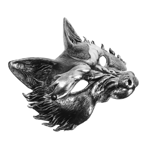 ULTECHNOVO Party-Fuchs-Maske tierkostüme für erwachsene Fuchs Maskerade Maske Wolf Kostüm Männer Werwolfkostüm für Wolf Halbmaske für Erwachsene PU-Schaum Black von ULTECHNOVO