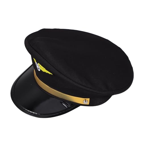 ULTECHNOVO Pilotenmütze Pilotenhüte für Damen Pilotenkostüm Piloten- -Kostüm Pilotenzubehör-Kostüm Captain Hut Seemannshut Flugbegleiterhut Kapitänsmütze Plastik Black ULTECHNOVO Pilotenmütze Pilotenhüte für Damen Pilotenkostüm Piloten- -Kostüm Pilotenzubehör-Kostüm Captain Hut Seemannshut Flugbegleiterhut Kapitänsmütze Plastik Black von ULTECHNOVO